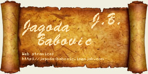 Jagoda Babović vizit kartica